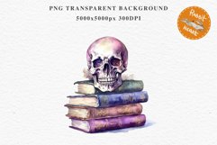 Witch Books Scary Halloween Wizard Clipart PNG Scrapbooking Art Tale Image Watercolor Transparent Print illustration sublimation creepy printable digital