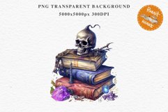 Witch Books Scary Halloween Wizard Clipart PNG Scrapbooking Art Tale Image Watercolor Transparent Print illustration sublimation creepy printable digital