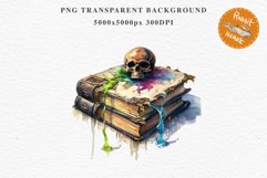 Witch Books Scary Halloween Wizard Clipart PNG Scrapbooking Art Tale Image Watercolor Transparent Print illustration sublimation creepy printable digital