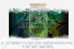 Halloween 16 oz libbey can glass, witch glass tumbler png Product Image 2