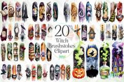 Witch Brushstokes Clipart Bundle Product Image 1