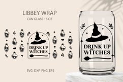 Halloween can glass, witch glass can wrap svg Product Image 1