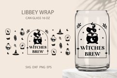 halloween libby glass wrap svg, witch can glass wrap Product Image 1