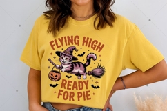 Witch Cat PNG Shirt, Spooky Season PNG, Vintage Halloween Product Image 3