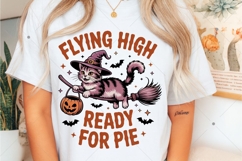 Witch Cat PNG Shirt, Spooky Season PNG, Vintage Halloween Product Image 4
