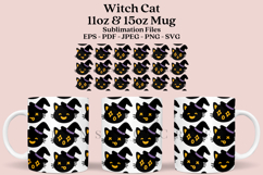 witch cat halloween coffee mug sublimation wrap glass mug wrap svg presized for 11oz and 15oz glass mug are sublimation files