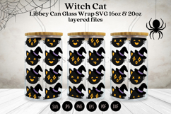 witch cat halloween libbey beer can glass full wrap svg presized template for 16oz and 20oz glass for Cricut Silhouette and sublimation