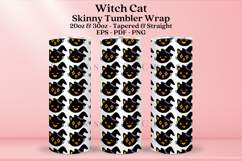 witch cat halloween skinny tumbler sublimation wrap with high resolution and transparant background are for 20oz and 30oz skinny tumbler