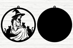 Witch &amp; Cat Halloween SVG Laser Cut Design Product Image 2