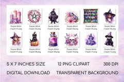 Witch Clipart Bundle Watercolor Halloween Siblimation