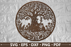 Witch Fox Woodland Tree SVG Design Product Image 1