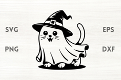 Witch Ghost Cat SVG Product Image 1