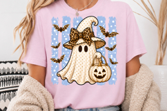 Witch Ghost Leopard Bow PNG, Halloween Sublimation Product Image 3