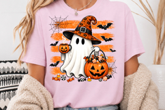 Witch Ghost Sublimation PNG, Halloween Coffee Pumpkin Product Image 3
