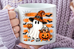 Witch Ghost Sublimation PNG, Halloween Coffee Pumpkin Product Image 4