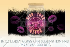 Halloween 16 oz libbey can glass, witch glass tumbler png Product Image 2