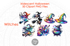 Iridescent Halloween Clipart, Halloween ghost, Coquette bow Product Image 4