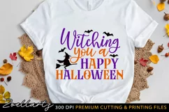 Witching You A Happy Halloween SVG PNG EPS DXF Spooky Sign Product Image 1