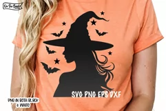 Halloween Witch SVG White & Black PNG Product Image 1