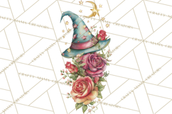 Witch Hat Floral Tattoo PNG Clipart Full Color Digital Art Product Image 4