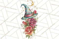 Witch Hat Floral Tattoo PNG Clipart Full Color Digital Art Product Image 4