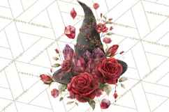 Witch Hat Floral Tattoo PNG Clipart Full Color Digital Art Product Image 5
