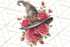 Witch Hat Floral Tattoo PNG Clipart Full Color Digital Art Product Image 2