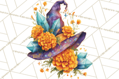 Witch Hat Floral Tattoo PNG Clipart Full Color Digital Art Product Image 5