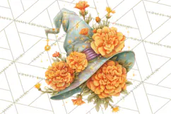 Witch Hat Floral Tattoo PNG Clipart Full Color Digital Art Product Image 3
