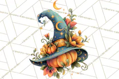 Witch Hat Floral Tattoo PNG Clipart Full Color Digital Art Product Image 2