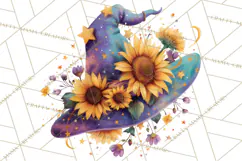 Witch Hat Floral Tattoo PNG Clipart Full Color Digital Art Product Image 3