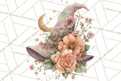 Witch Hat Floral Tattoo PNG Clipart Full Color Digital Art Product Image 4