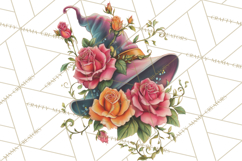 Witch Hat Floral Tattoo PNG Clipart Full Color Digital Art Product Image 5