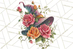 Witch Hat Floral Tattoo PNG Clipart Full Color Digital Art Product Image 5