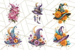 Witch Hat Floral Tattoo PNG Clipart Full Color Digital Art Product Image 5