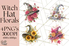 Witch Hat Floral Tattoo PNG Clipart Full Color Digital Art Product Image 1