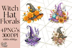 Witch Hat Floral Tattoo PNG Clipart Full Color Digital Art Product Image 1