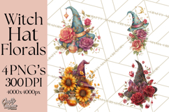 Witch Hat Floral Tattoo PNG Clipart Full Color Digital Art Product Image 1