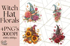 Witch Hat Floral Tattoo PNG Clipart Full Color Digital Art Product Image 1
