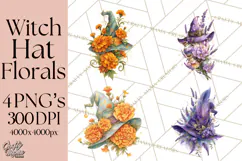 Witch Hat Floral Tattoo PNG Clipart Full Color Digital Art Product Image 1