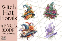 Witch Hat Floral Tattoo PNG Clipart Full Color Digital Art Product Image 1