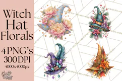Witch Hat Floral Tattoo PNG Clipart Full Color Digital Art Product Image 1