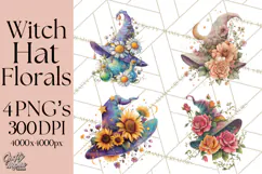 Witch Hat Floral Tattoo PNG Clipart Full Color Digital Art Product Image 1