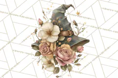 Witch Hat Floral Tattoo PNG Clipart Full Color Digital Art Product Image 5