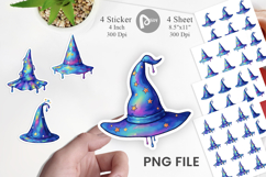 Chrome Star Witch Hat Sticker Product Image 1