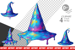 Chrome Star Witch Hat Clipart Product Image 1