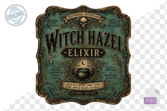 Witch Hazel Elixir Vintage Apothecary Halloween PNG Product Image 1
