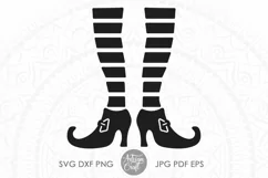 Halloween cut files showing witches legs 