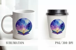 Cute watercolor magic book, owl, potion Halloween clipart Product Image 3
