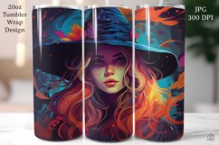 Witch Halloween 20oz Tumbler Wrap Sublimation Design JPG Product Image 1